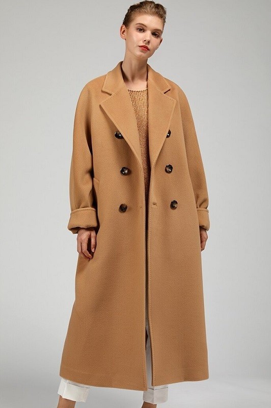 Abrigo de mujer P1617 marrón claro XXL