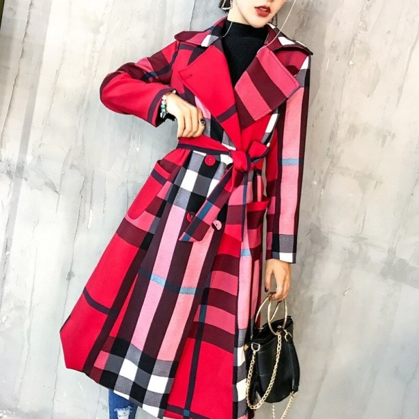 Abrigo de mujer P1663 rojo M
