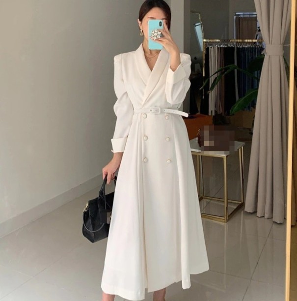 Abrigo de mujer P1828 blanco S