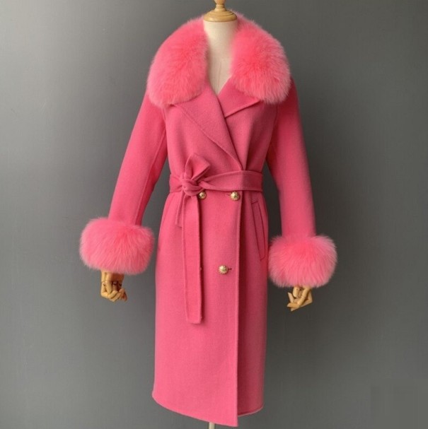 Abrigo de mujer P2570 rosa oscuro M Abrigo de mujer P2570 rosa oscuro M