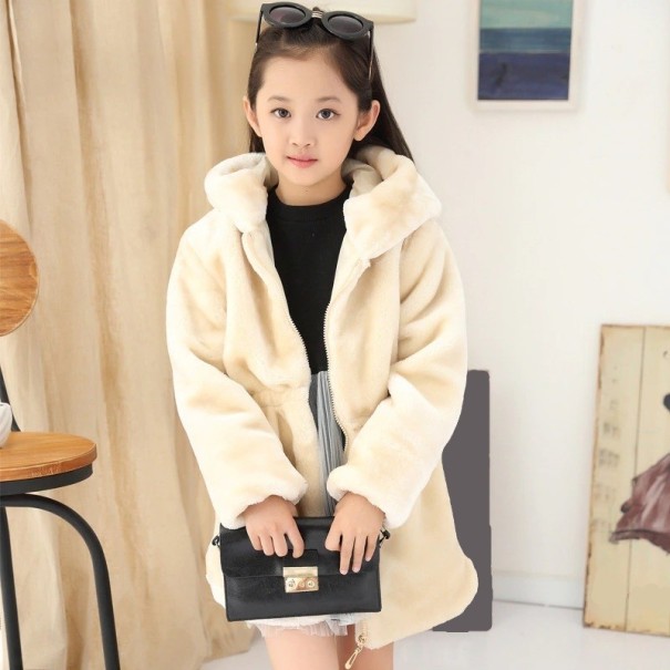 Abrigo de niña L2051 crema 8