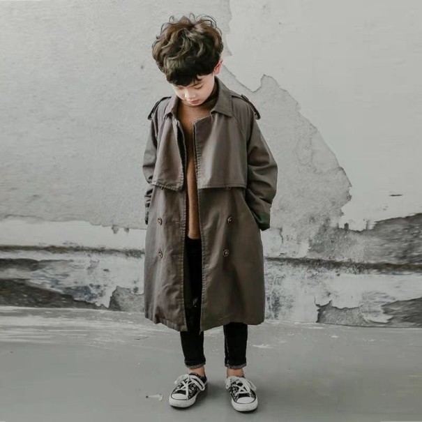 Abrigo de niño L2075 marrón oscuro 4