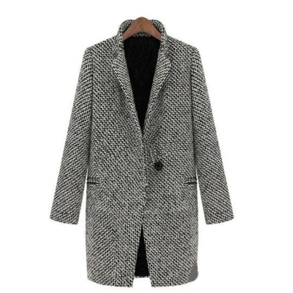 Abrigo de otoño para mujer, color gris. L
