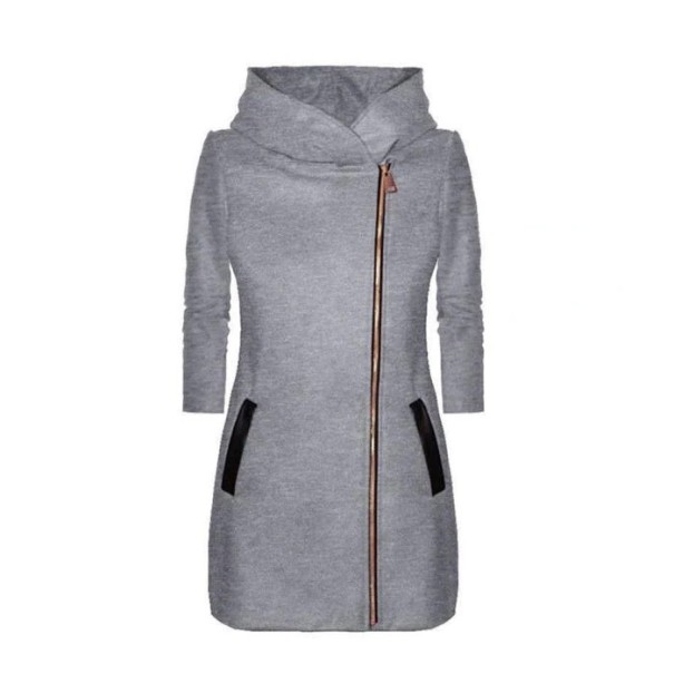 Abrigo elegante de mujer J1917 gris S