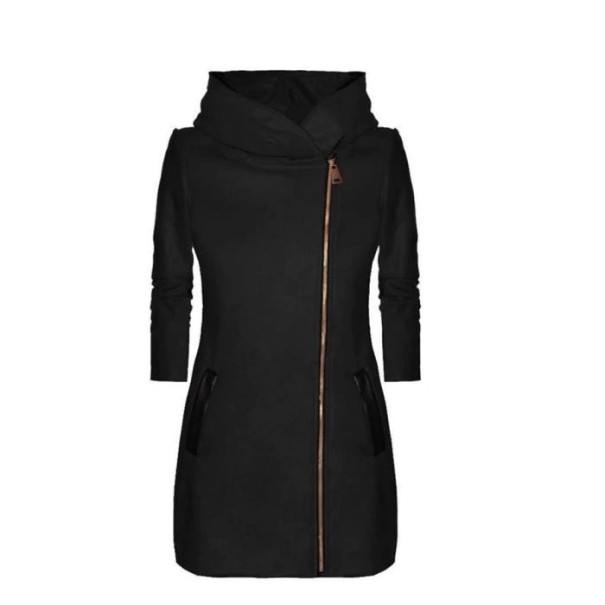 Abrigo elegante de mujer J1917 negro XS