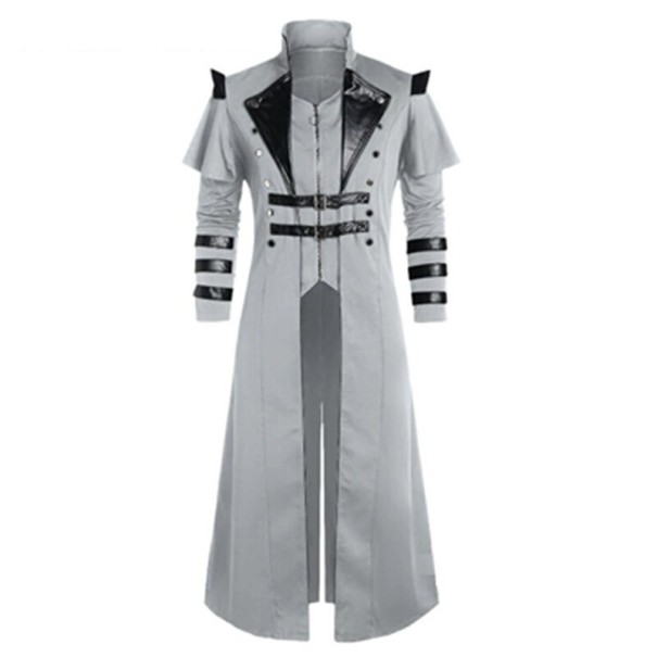 Abrigo gótico para hombre gris M