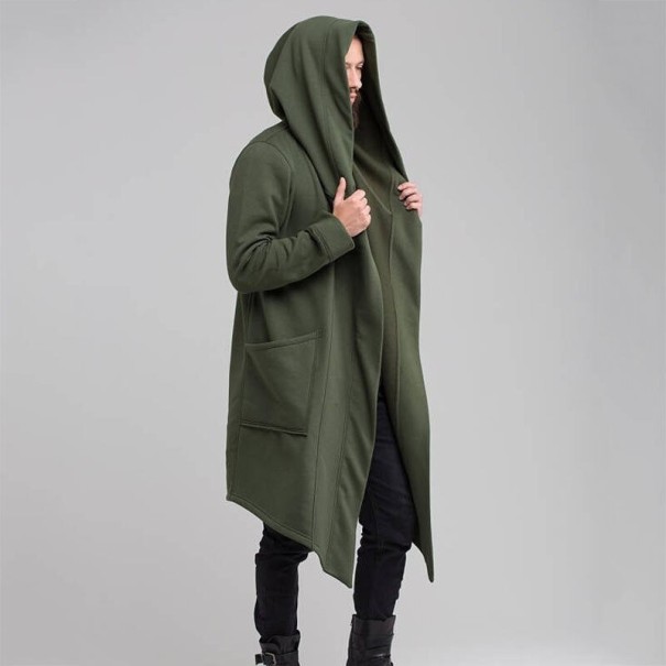 Abrigo largo con capucha verde XL