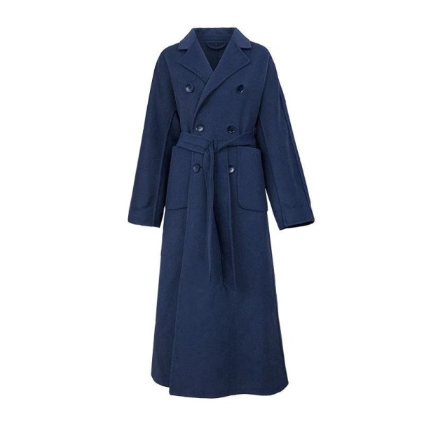 Abrigo largo de mujer P2393 azul oscuro L