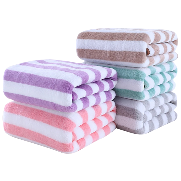 Absorberande handduk Randig handduk Mjuk kvalitetshandduk 35 x 75 cm