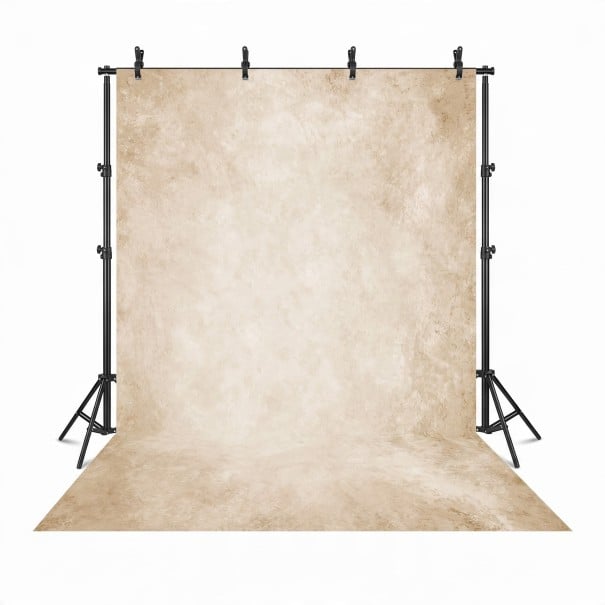 Abstraktes Fotohintergrund 300 x 300 cm Baumwolle Gemalte Textur Fotohintergrund für das Atelier Für Porträts und Tierfotografie creme