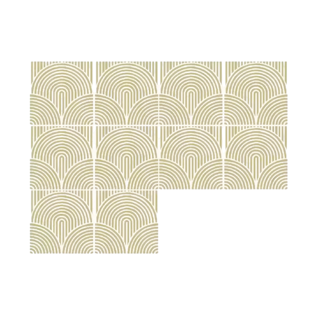 Abstraktisk kakeltapet 20 x 20 cm 10 st vattenavvisande PVC självhäftande väggfolie för kök badrum grön