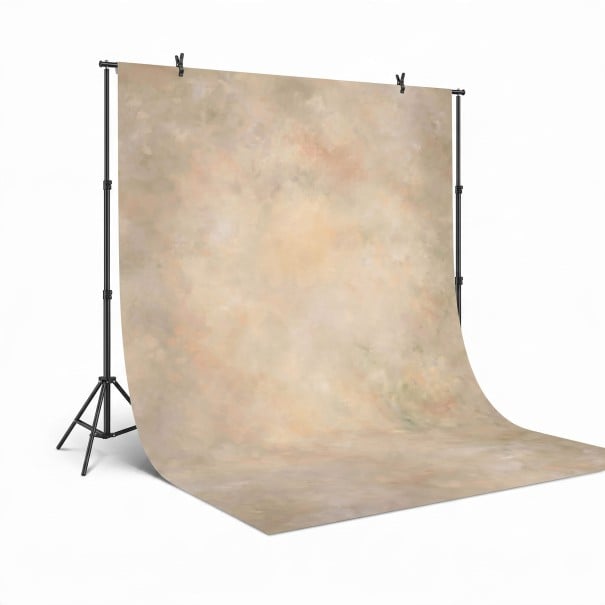 Abstraktní pozadí na focení 180 x 240 cm Polyester Malovaná textura Fotopozadí do studia Na portréty i focení zvířat béžova