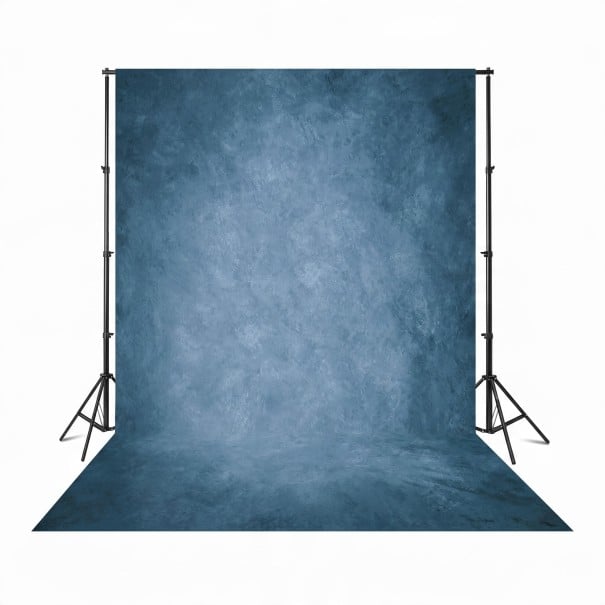 Abstraktní pozadí na focení 240 x 300 cm Bavlna Malovaná textura Fotopozadí do ateliéru Na portréty i focení zvířat tmavě modrá
