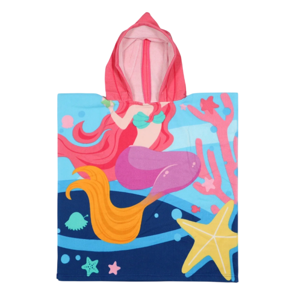 Accappatoio per bambini con cappuccio e motivo favoloso della sirena 60 x 120 cm Per altezza 80 - 130 cm Accappatoio per ragazzi e ragazze 1