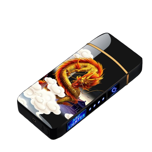 Accendino a plasma USB con drago P3421 nero