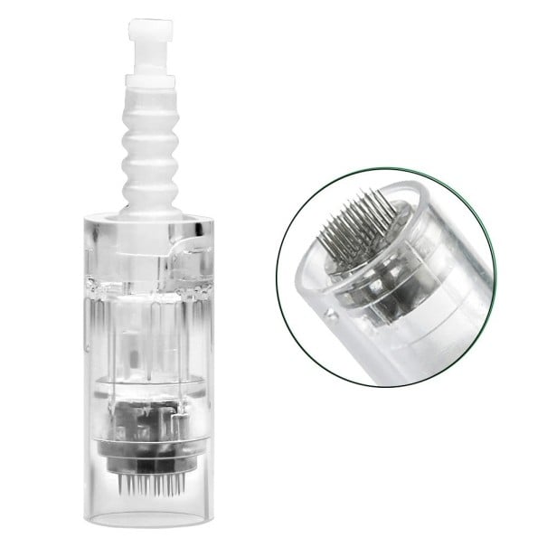 Accesorios de aguja para dermaper en estuche protector 10 piezas Cabezales de aguja reemplazables 42 para bolígrafo de microagujas Recargas 1