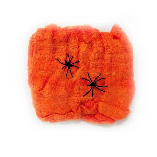 Accesoriu de Halloween în aer liber Decor de petrecere din pânză de păianjen artificială extensibilă Pânză de păianjen colorată Casă bântuită Decorare de Halloween 20g portocale