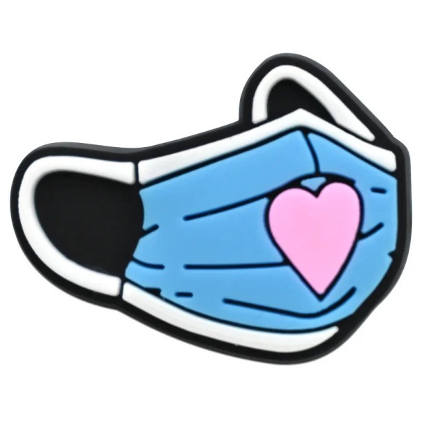 Accessoire pour crocs masque 2–3 cm PVC bleu décoration médicale pour chaussures avec motif de masque de protection décoration crocs 1