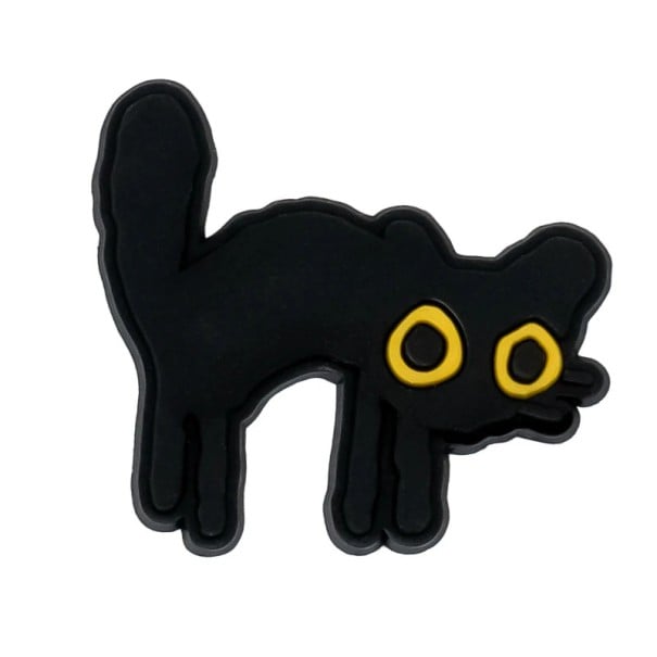 Accessoire voor crocs grappige zwarte kat PVC zwarte versiering voor crocs schoenen decoratie met kattenmotief met opvallende ogen 1