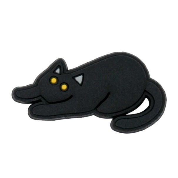 Accessoire voor crocs rekbare zwarte kat PVC zwarte gele schoenversiering crocs decoratie met kattenmotief 1