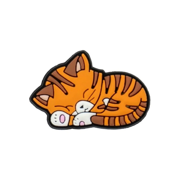Accessorio per crocs gatto arancione che dorme decorazione in PVC per scarpe crocs decorazione calzature motivo animale per calzature 1