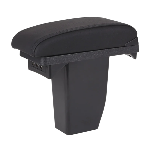 Accoudoir en cuir pour Peugeot 2008 avec USB accoudoir coulissant avec boîte de rangement montage facile accessoires auto en cuir véritable noir