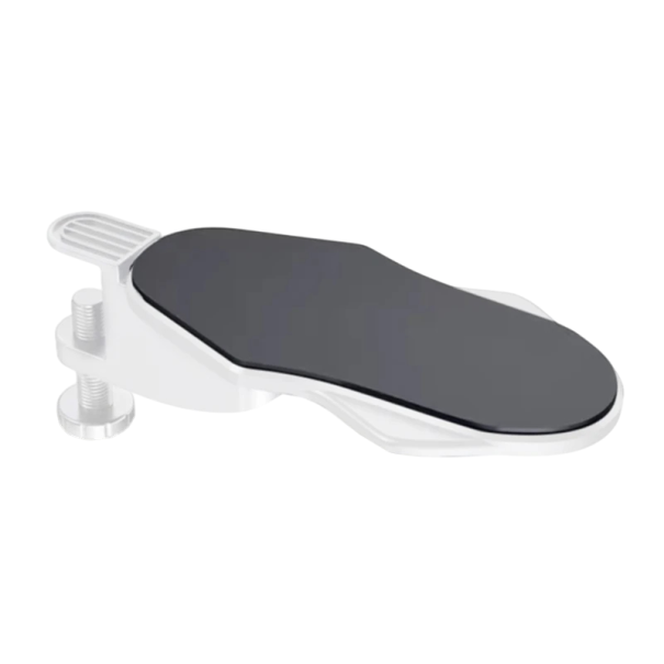 Accoudoir ergonomique pour la table 31 x 14,5 cm Rotatif à 180° Surface en mousse Soulagement des mains Installation sans perçage blanc