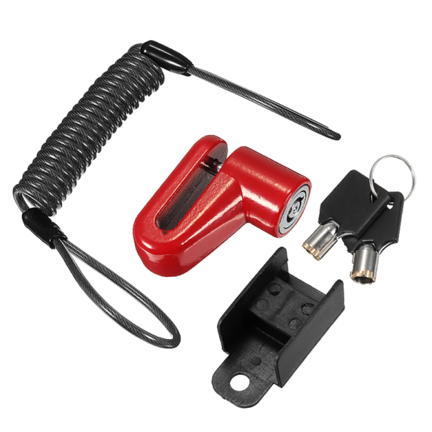Acél fékzár a spirálisan kialakított acélkábellel a Xiaomi Mijia M365 elektromos rollerhez és más e-roller modellekhez fekete