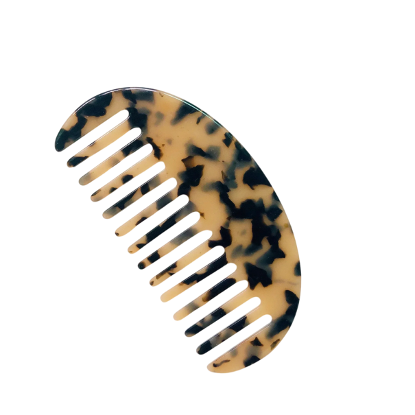 Acetaat Halfronde Haar Kam met Brede Tanden Reis Kappers Kam voor het Doorborstelen van Nat en Droog Haar beige-bruin
