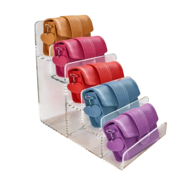 Acryl gennemsigtig stativ 5-etagers organizer 19 × 19 × 10 cm holder til telefon, punge, smykker og make-up opbevaringsstativ 1