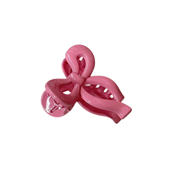 Acryl haarclip 3 cm In de vorm van een strik Glanzende suikerachtige kleuren Mini clip Moderne dames haaraccessoire roze