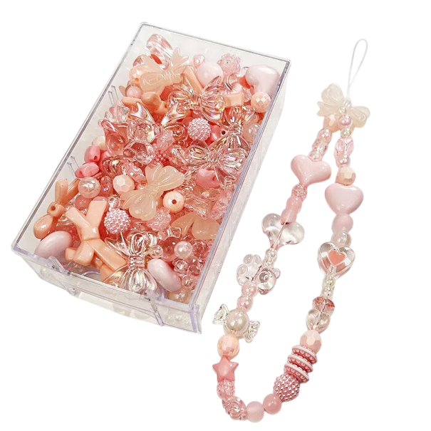 Acrylic Beads 10 g Colourful Beads for Jewellery and Bracelet Making Beads for Stringing for Creative Crafting and Handicrafts pink