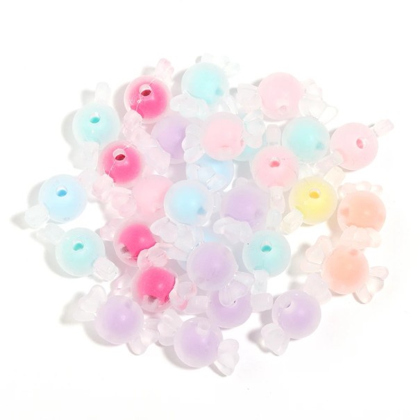 Acrylic Bonbon Beads 21 x 12 mm 50 pcs Matte Surface Coloured Core Beads for Jewellery Making Charms for Bracelets and Necklaces for Creative Crafting 1