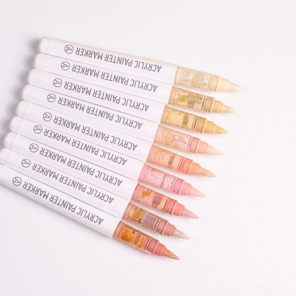 Acrylic Markers Set of 9 Thin Tip Non-Toxic Paint for Stones Glass Shoes and Books Artistic Pens for Graffiti and Creative DIY Projects 1
