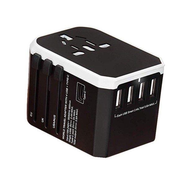 Adaptador de corriente universal para viajes K1115 blanco