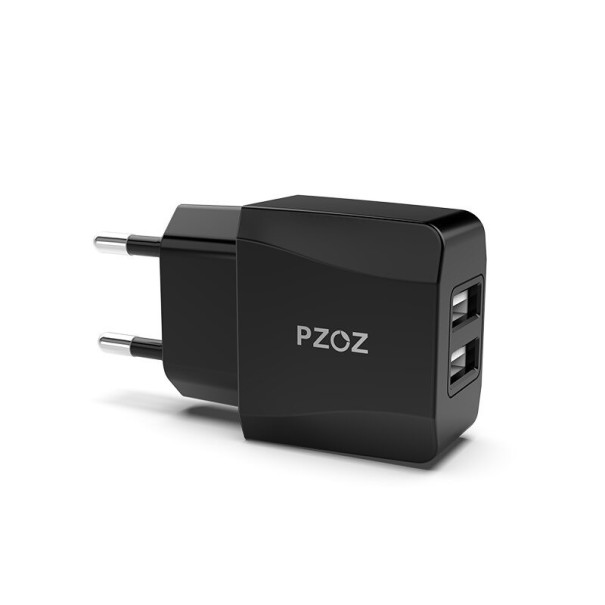 Adaptador de corriente USB dual K693 negro