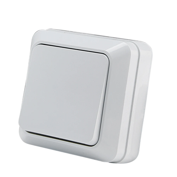 Adaptador de enchufe de la UE, interruptor de pared blanco, interruptor de la UE, interruptor clásico de plástico ignífugo, interruptor de encendido 1