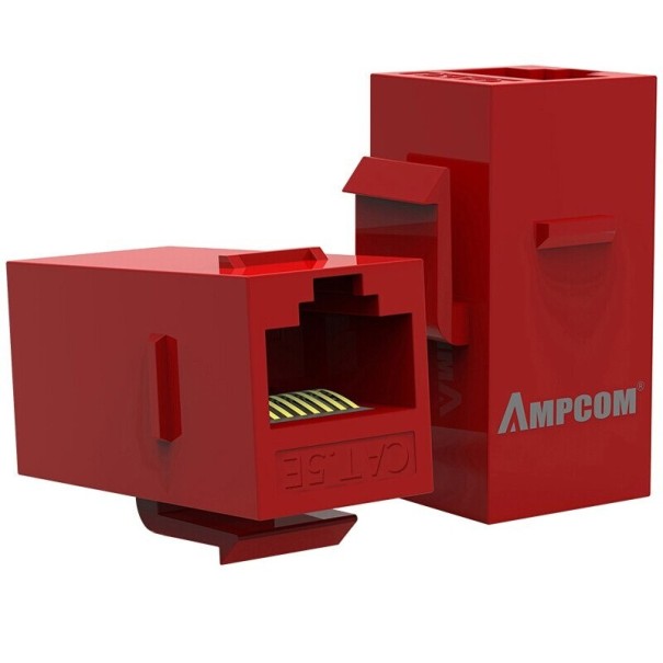Adaptador de ligação CAT 5e RJ45 F/F 2 unid vermelho