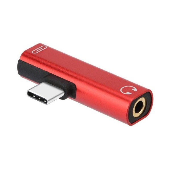 Adaptador de USB-C para jack de 3,5mm / USB-C K140 vermelho