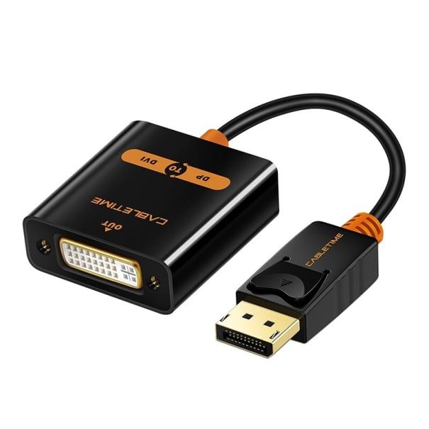 Adaptador DisplayPort macho a DVI hembra para conectar computadora a monitor con entrada DVI Resolución hasta 1080p Full HD Longitud 20 cm 1
