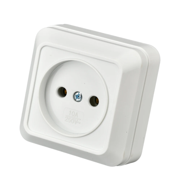 Adaptador EU exterior tomada eléctrica sem aterramento 220V 16A Plástico não inflamável ficha AC Residencial Uso universal Tomada 1