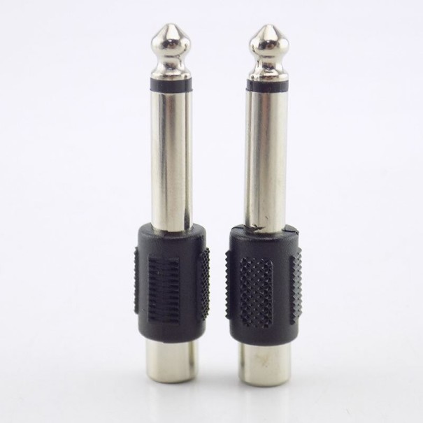 Adaptador jack 6,35 mm macho para RCA cinch fêmea 10 pcs Redução para ligação de cabo RCA a tomada jack Mono execução Terminais metálicos 1