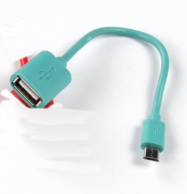 Adaptador micro USB a USB K68 turquesa