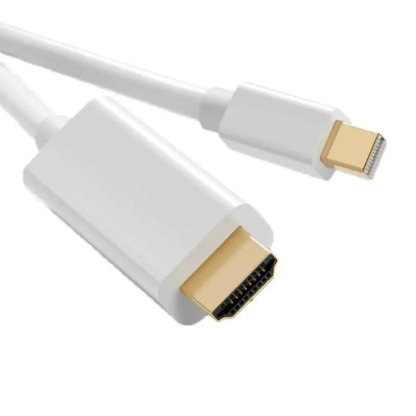Adaptador Mini DisplayPort macho a HDMI macho 4K x 2K, cable de 1,8 m, convertidor de Mini DisplayPort a HDMI, MacBook, PC, portátil, monitor, TV, Plug &amp; Play, transmisión de alta calidad. blanco