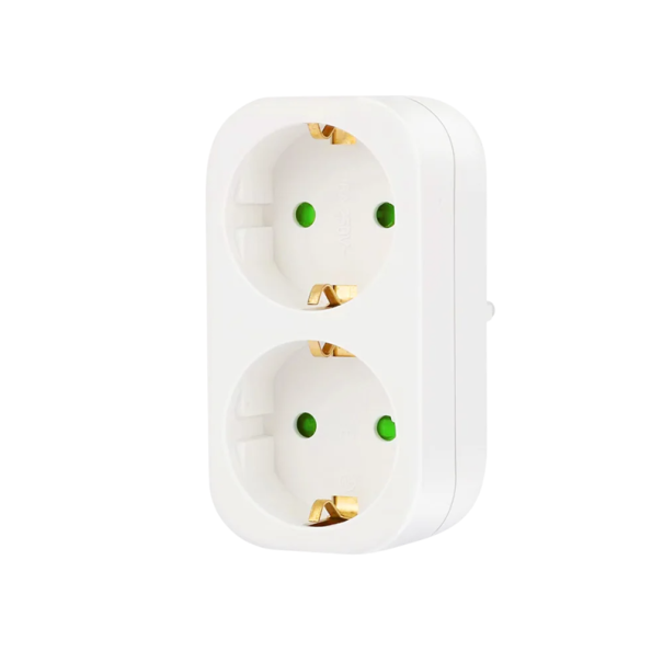 Adaptador multifuncional para tomada EU 8×5 cm Tomada elétrica dupla 2500W 250V 16A Carregamento de vários dispositivos Design elegante Lar branco