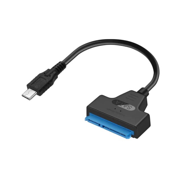 Adaptador SATA 3 a USB C de 22 pines para disco duro externo HDD y SSD de 2,5 pulgadas Convertidor de transferencia rápida Plug and Play Compatible 1