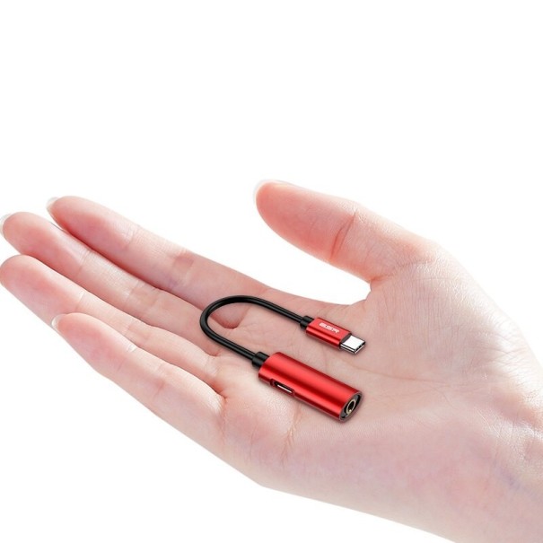 Adaptador USB-C a conector de 3,5 mm/USB-C K115 rojo