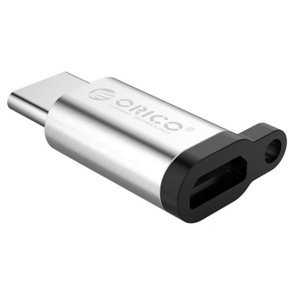 Adaptador USB-C a Micro USB J46 plateado
