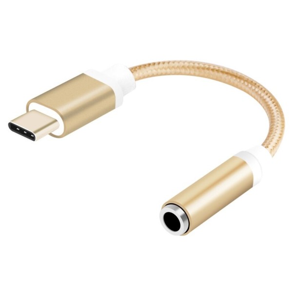 Adaptador USB-C para jack de 3,5 mm K26 dourado