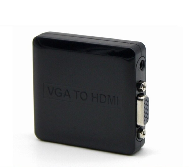 Adaptador VGA para HDMI para ligar o computador à televisão ou monitor Resolução até 1080p Conectores do tipo fêmea Conector de áudio jack de 3,5 mm 1